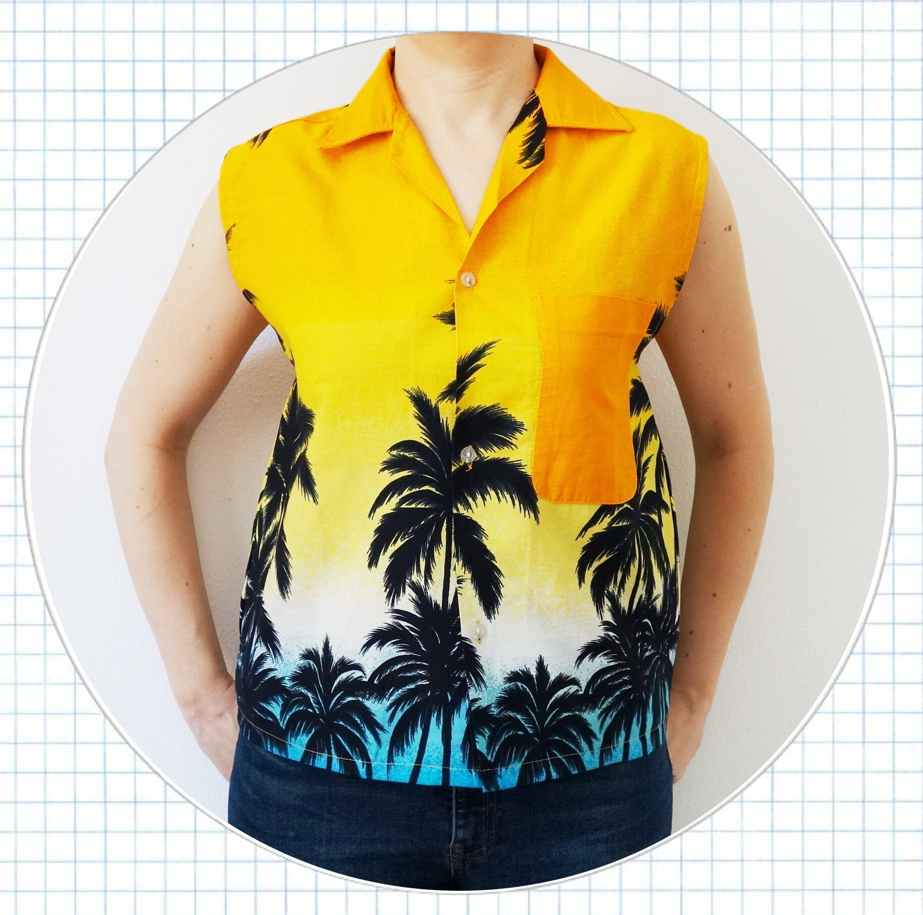 yellow hawaiian shirt womens