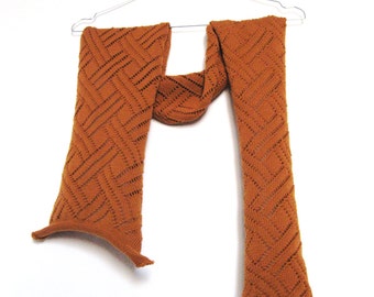 brown merino wool scarf