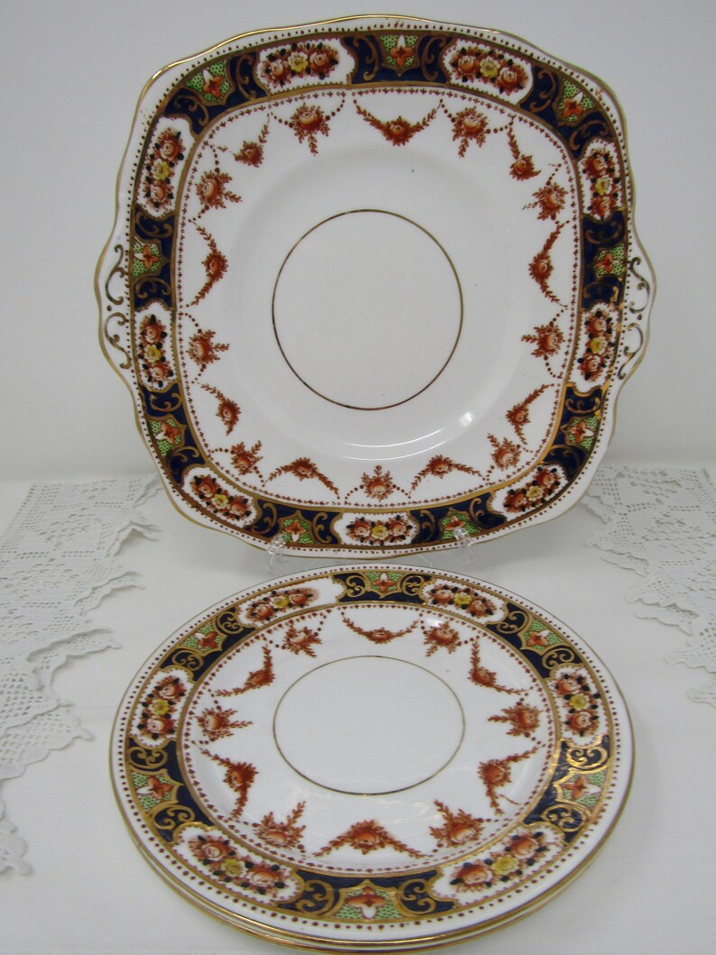 Royal Albert Crown China Desert Plate Set Imari Pattern Tea Etsy Royal Albert Crown China Desert Plate Set Imari Pattern Tea Etsy