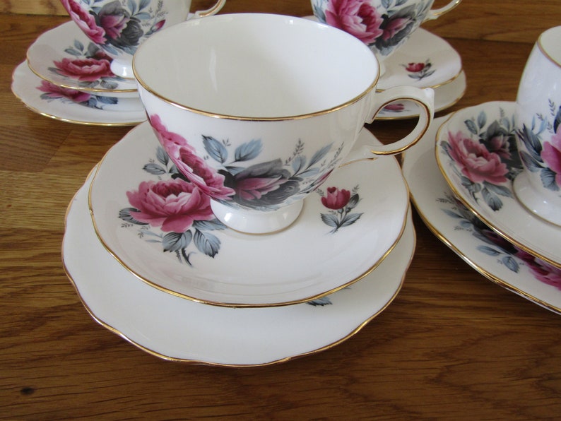 Tea Cup Trio Crown Royal 1960s Tea Set Vintage Floral Etsy