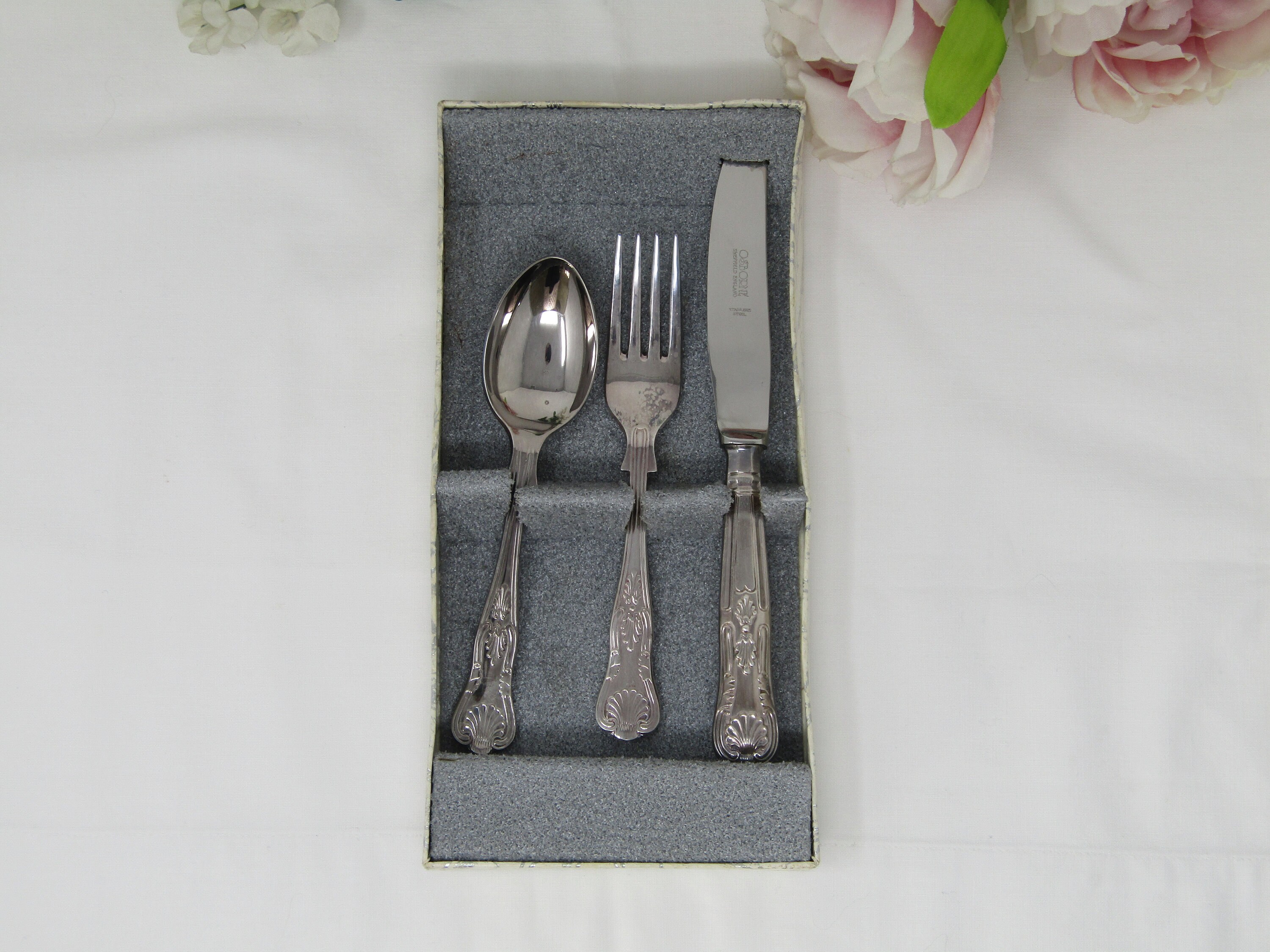 Vintage Childs Cutlery Set Knife Fork Spoon Stainless Steel Etsy