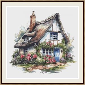 Cottage 1. Cross stitch pattern, Counted cross stitch, Hand embroidery pattern, PDF cross stitch, Cross stitch, PDF pattern