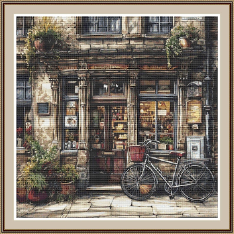 Old Store 3 Cross stitch pattern, Counted cross stitch, Hand embroidery pattern, PDF cross stitch, Embroidery chart, Cross stitch image 2