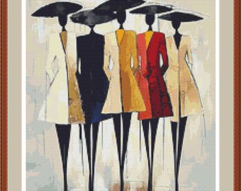 Abstract Figures 2 Cross Stitch Pattern: Minimalist Modern Art (PDF Pattern)