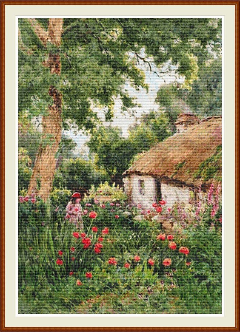A Cottage Garden. Cross Stitch Pattern. Cross Stitch. Cross Etsy