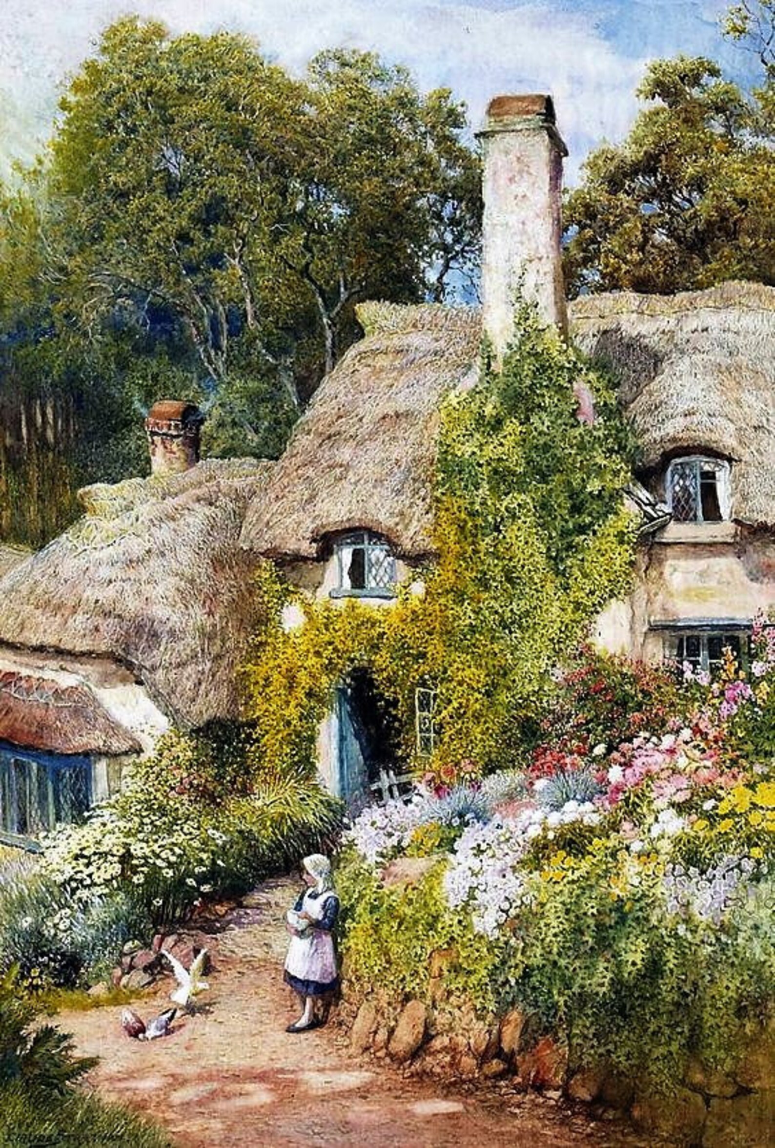 A Thatched Cottage Cross Stitch Pattern Counted Cross Etsy