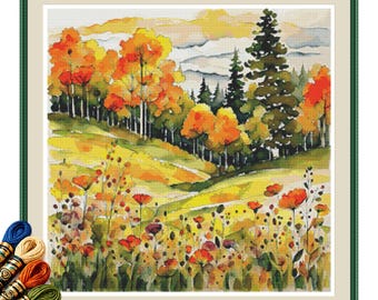 Herfst bosweide kruissteekpatroon pdf.