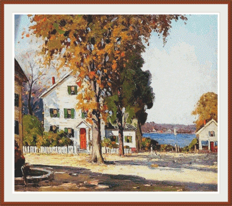 Fisherman's House Gloucester. Cross Stitch Pattern. Cross Etsy