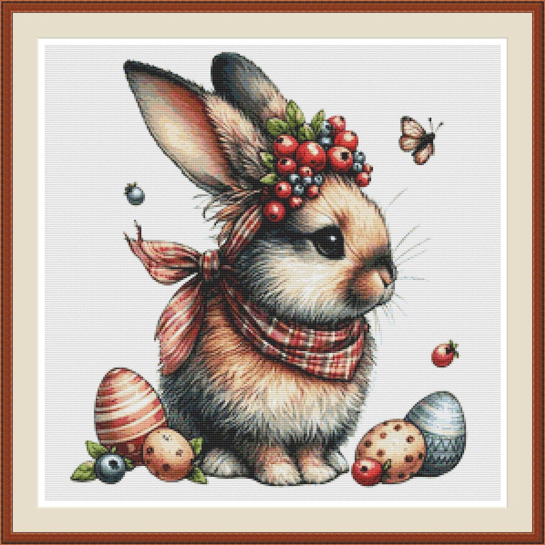 Easter Bunny 2 Cross Stitch Pattern, Rabbit Embroidery PDF, Spring Eggs ...