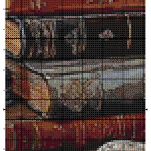 Antique Library Desk Cross Stitch Pattern PDF, Vintage Books and Writing Still Life image 7