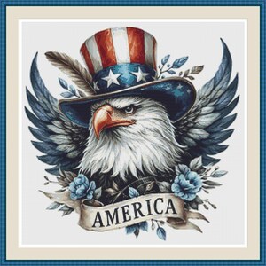 Amerikanischer Adler 4.Kreuzstich Stickmuster, Kreuzstich Stickmuster Zählmuster, Stickmuster Zählmuster, Stickmuster Zählmuster