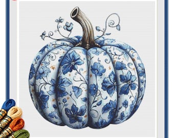 Kruissteekpatroon Delfts blauwe tuinpompoen pdf