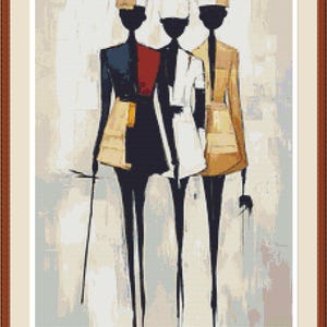Abstract Figures 1. Cross stitch pattern PDF, Counted cross stitch, Modern pattern, Hand embroidery,   Printable pattern, Needlepoint chart.