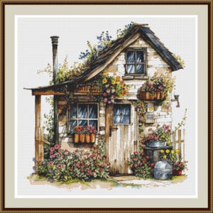 Tiny Cottage 1, Wzór do haftu krzyżykowego, Haft krzyżykowy liczony, Wzór do haftu ręcznego, Haft krzyżykowy PDF, Schemat do haftu krzyżykowego, Haft krzyżykowy