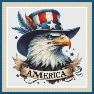 Amerikanischer Adler 2.Kreuzstich Stickmuster, Kreuzstich Stickmuster Zählmuster, Stickmuster Zählmuster, Stickmuster Zählmuster