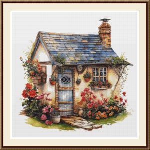 Tiny Cottage 9, Cross stitch pattern, Counted cross stitch pattern, Hand embroidery pattern. PDF cross stitch, Cross stitch, PDF pattern