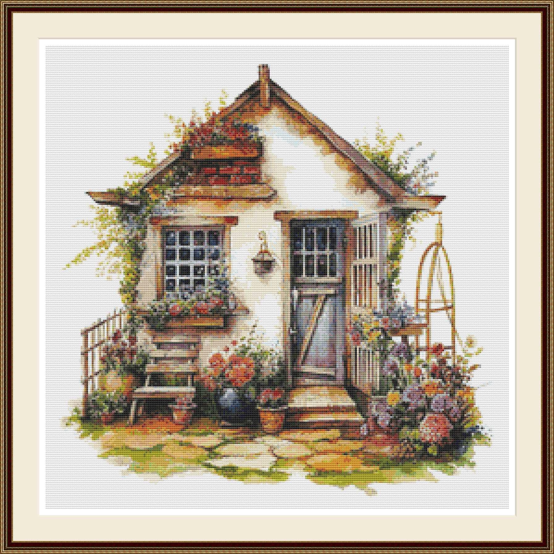 Tiny Cottage 5 Cross Stitch Pattern: Floral Garden House PDF Chart. - Etsy