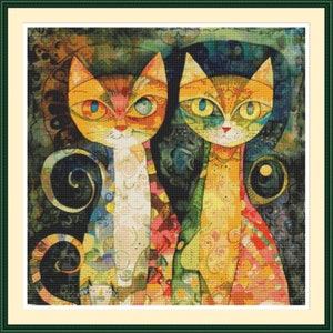 Cats 2.  PDF Cross stitch pattern, Colorful cats, Cross stitch chart, Embroidery pattern, Cats, Digital download, Pattern Keeper Compatible,