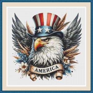 Amerikanischer Adler 3.Kreuzstich Stickmuster, Kreuzstich Stickmuster, PDF Kreuzstich, Handstickerei, Pattern keeper, PDF Stickmuster
