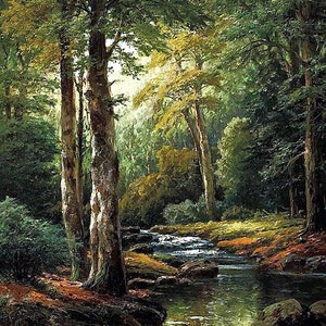 The Forest Stream - Cross stitch pattern - Embroidery cross stitch pattern - Cross stitch chart - Counted cross stitch pattern in PDF format