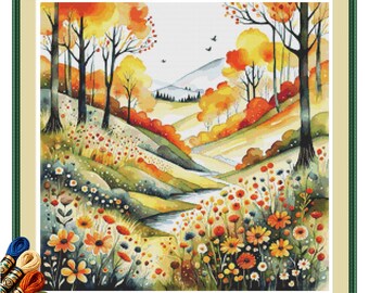 Grillig herfstdal-kruissteekpatroon pdf.