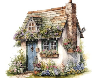 Tiny Cottage 3, Cross stitch pattern, Counted cross stitch, Hand embroidery pattern, PDF cross stitch pattern, Cross stitch