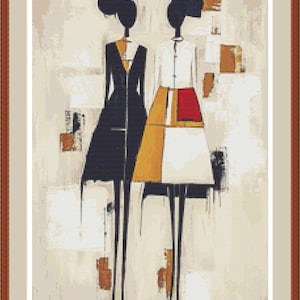 Abstract Figures 3. Cross stitch pattern PDF, Counted cross stitch, Modern pattern, Hand embroidery,   Printable pattern, Needlepoint chart.