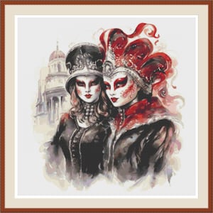 Venice Carnival 3. Cross stitch pattern, Counted cross stitch, Hand embroidery pattern, PDF cross stitch pattern, Cross stitch, PDF pattern