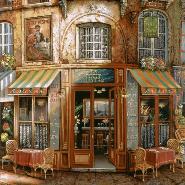 Le Petit Bistro # Cross stitch pattern # Cross stitch # Cross stitch design # Cross stitch supply # Hand embroidery # PDF cross stitch