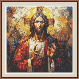 Jesus Christ 1.PDF Cross stitch pattern, Hand embroidery, Jesus, Cross stitch pattern, PDF chart.