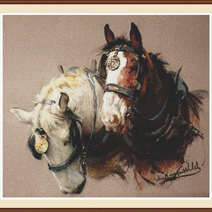 Shire - Horses. PDF cross stitch pattern, Horses, Home decor, Cross stitch chart,
