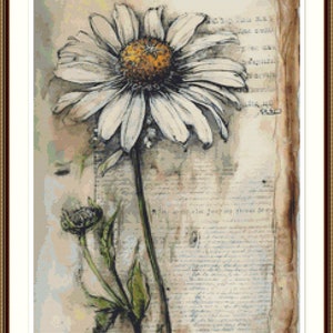 Daisies 1. Cross stitch pattern, Counted cross stitch, Hand embroidery pattern, PDF cross stitch, Cross stitch, PDF pattern, PDF chart