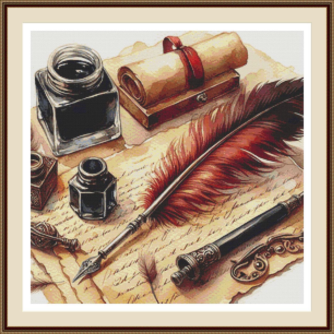 Southern Writing Instruments Antique Writing Instruments 2 Cross Stitch Pattern: Embroidery Pattern ...