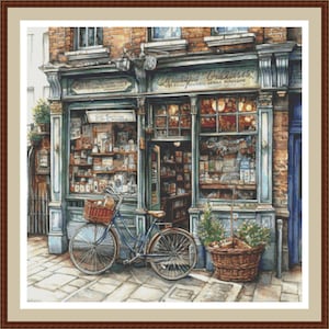Old Store 6, Cross stitch pattern, Counted cross stitch, Hand embroidery pattern, PDF cross stitch, Cross stitch, PDF pattern.