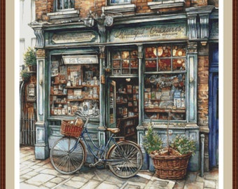 Old Store 6, Cross stitch pattern, Counted cross stitch, Hand embroidery pattern, PDF cross stitch, Cross stitch, PDF pattern.