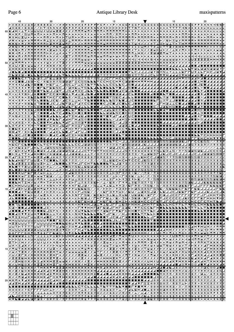 Antique Library Desk Cross Stitch Pattern PDF, Vintage Books and Writing Still Life image 8