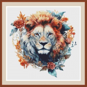 Leo. Cross stitch pattern, Counted cross stitch pattern, PDF cross stitch pattern, Hand embroidery pattern, PDF pattern, Cross stitch