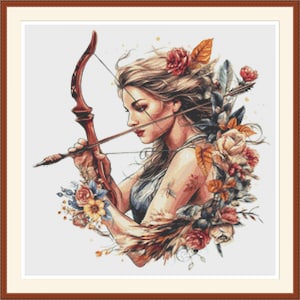 Sagittarius. Cross stitch pattern, Counted cross stitch chart, PDF cross stitch pattern, Hand embroidery pattern, PDF pattern, Cross stitch