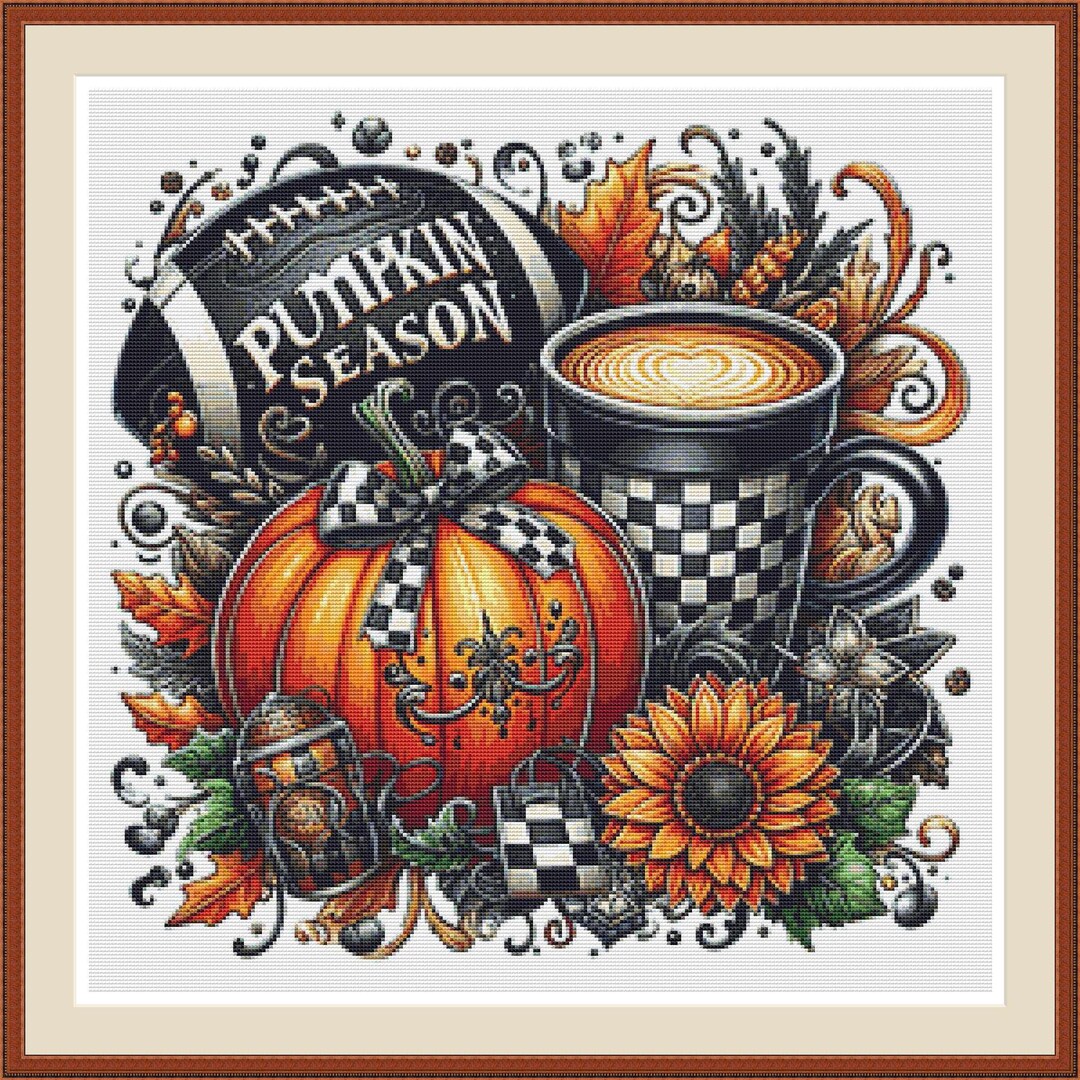 Pumpkin Season 3. Counted Cross Stitch Pattern in PDF Format, Digital ...