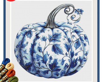 Delfts blauwe botanische pompoen kruissteekpatroon pdf