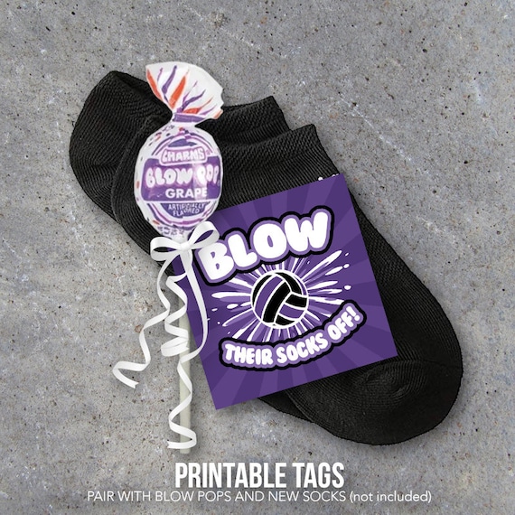 Volleyball Good Luck Gift Blow Their Socks Off Printable Tags To Pair 