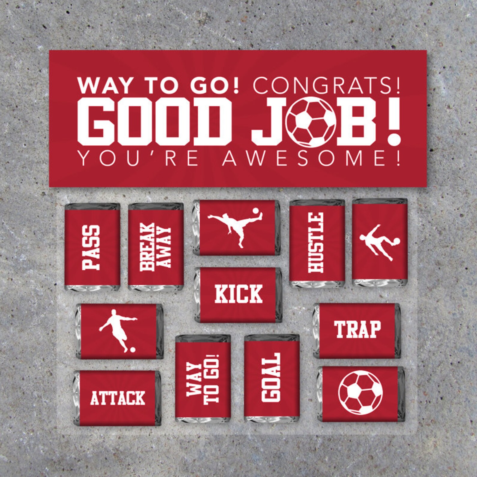Soccer Good Luck / Great Job Collection Printable candy Etsy
