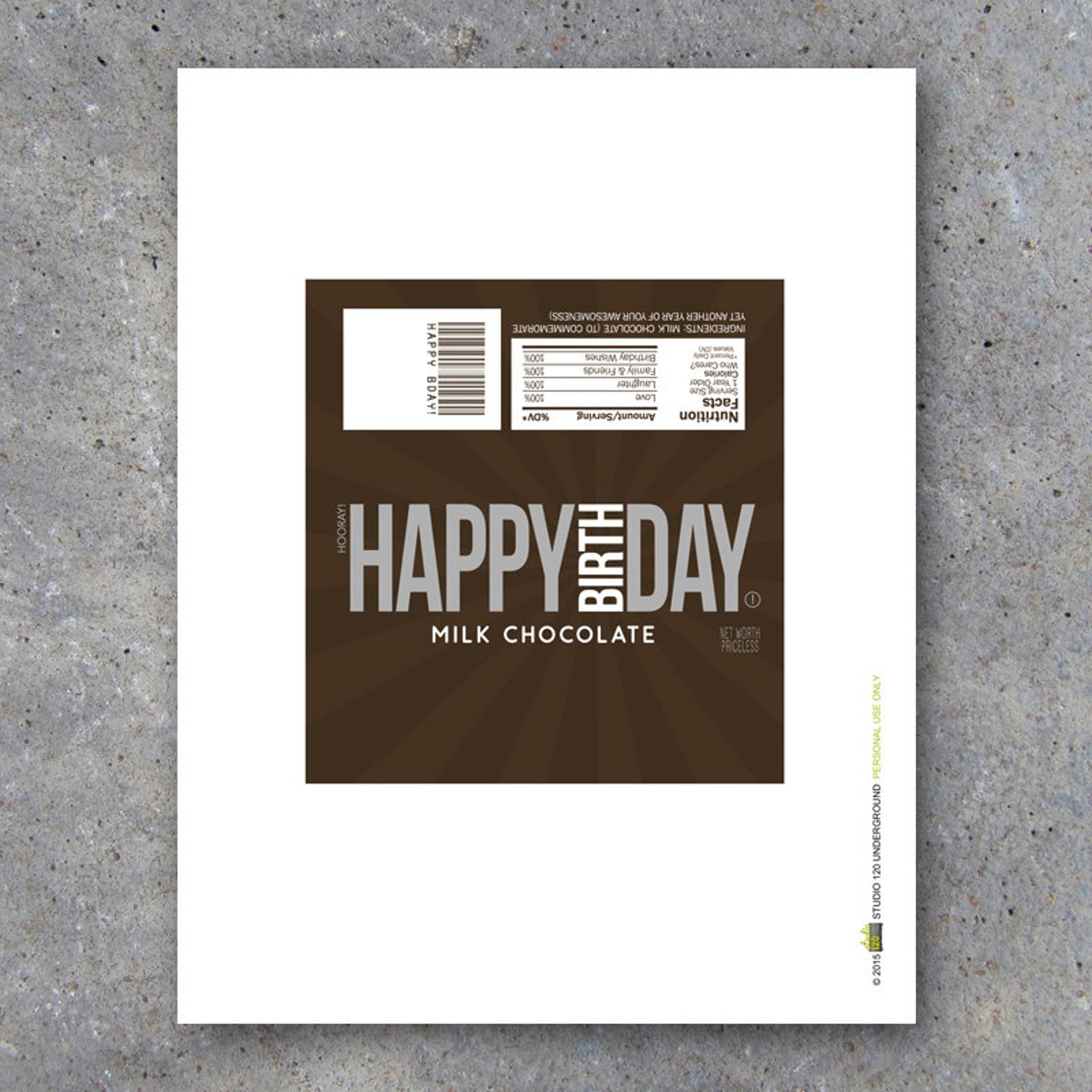 HAPPY BIRTHDAY Candy Bar Wrappers Printable Instant Download | Etsy