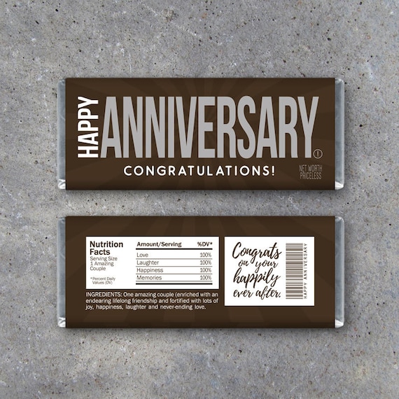 happy anniversary candy bar wrappers printable instant candy cards for anniversary