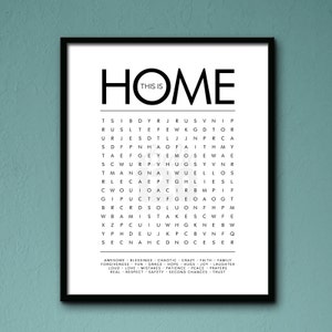 THIS IS HOME Word Search Modern Wall Art Printable Digital - Etsy