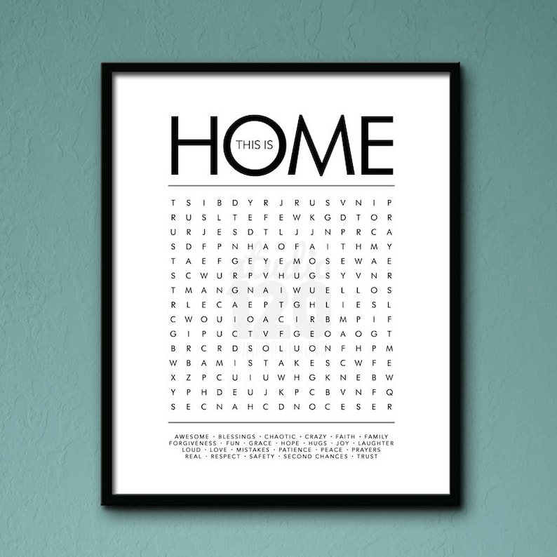 THIS IS HOME Word Search Modern Wall Art Printable Digital | Etsy