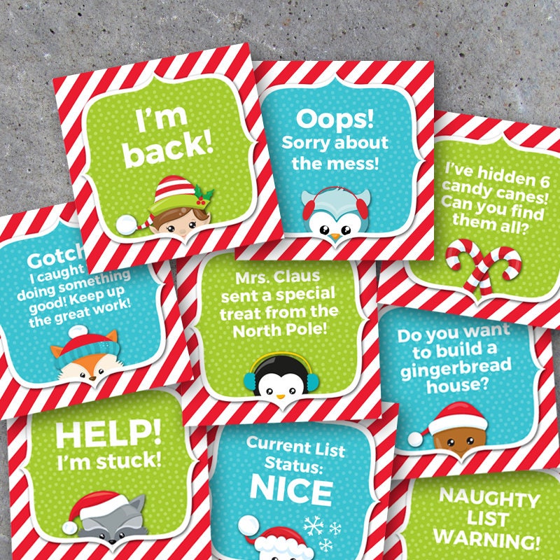 Elf Activity s Printable s To Pair With Your Shelf Elf Etsy