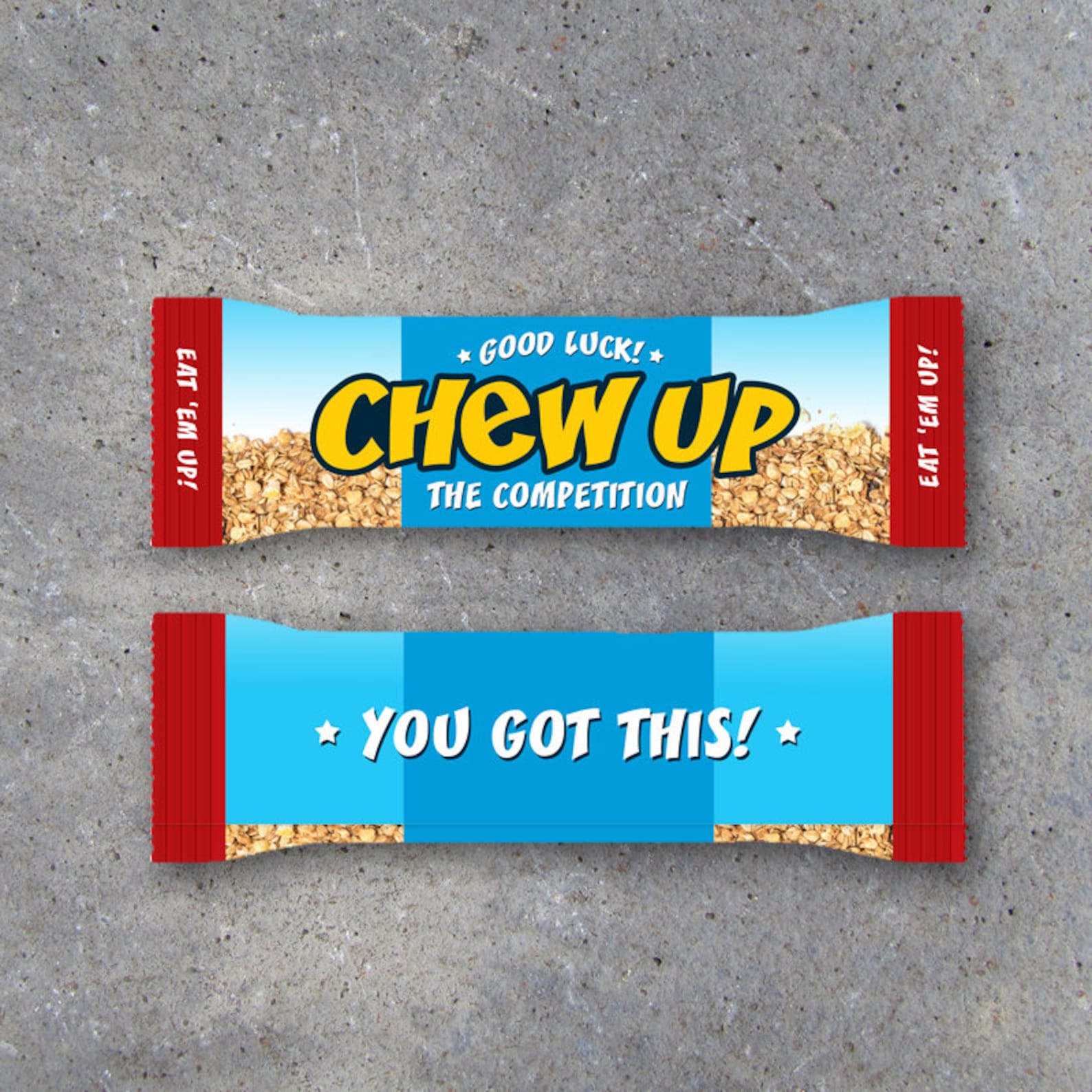 Chew up the Competition Granola Bar Wrappers Printable Etsy