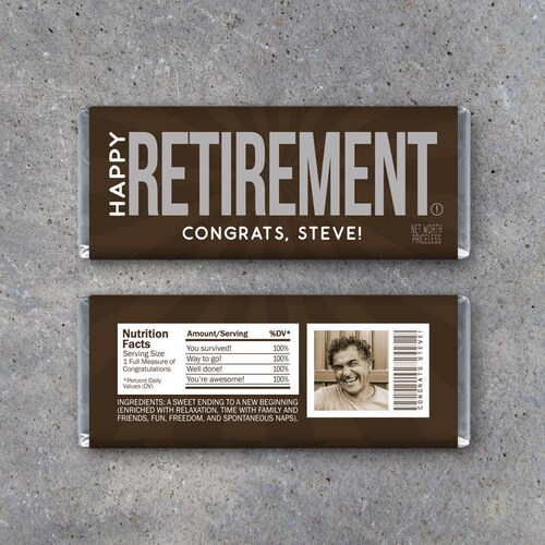 Happy Retirement Candy Bar Wrappers Printable Hershey's - Etsy