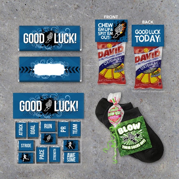 Cross Country Track Good Luck Collection Printable candy wrappers